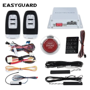 Easyguard PKE auto alarm systém pasívne keyless vstup vzdialenej naštartovaním keyless dotyk zadanie hesla hopping kód DC12V