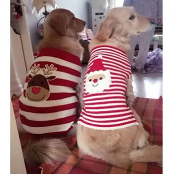 FD85 Novo Vianočné Pet Oblečenie Zimné Šteniatko Pes, Mačka Sveter Santa Claus Kostým pre Yorkie Teplý Pes Elk Jeleň Pletené svetre