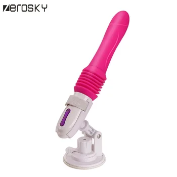 Zerosky Elastická Ženy Vibrátor G-Spot Klitoris Orgazmus AV Upozorňuje Stick so stojanom Sexuálne Hračky pre Ženy