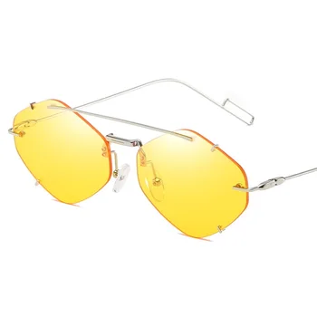 2019 Módne Dámy Kosoštvorec Dizajnér Slnečné Okuliare Pre Ženy Štýlové Luxusné Bez Obrúčok Slnečné Okuliare