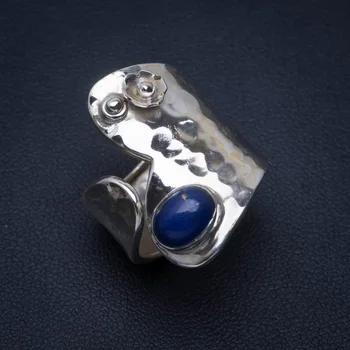 Prírodné Lapis Lazuli Ručné Jedinečný 925 Sterling Silver Ring 7 A3908