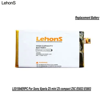 LehonS 1x Telefónu, Batérie Pre Sony Xperia Z5 kompaktný Z5 mini Z5C E5823 E5803 LIS1594ERPC Náhradné Batérie 45g