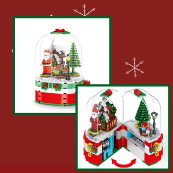Vianočné Stavebné Bloky Hračka Santa Claus Vianočný Strom Hudba Deti, Vzdelávacie Hračky Darček Domov Pridať Festivalu Atmosféra Ornament