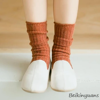 Detské trubice hromadu ponožky ponožky dámske ponožky jeseň a v zime novej dvojitej ihly vlna dievčatá v