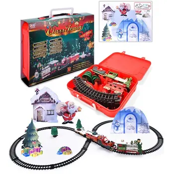Vianočné Elektrické Železničné Vozidlo Vlaku detské Elektrické Železničné Vlakovej súpravy Závodné Cestné Prepravy Budovy Hračky
