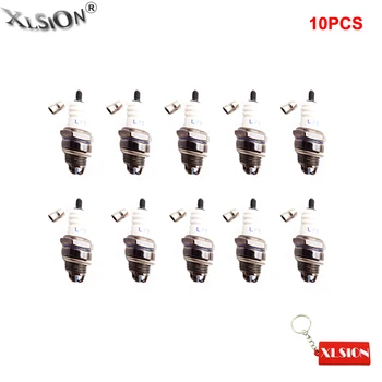 XLSION 10Pcs/Pack L7T 3 Elektródy Spark Plug Pre Čínske 2 Ťahy ATV Quad Nečistoty Vrecko na Bicykli, Kolobežke