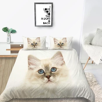 Elegantné Mačka posteľná bielizeň Nastaviť Kráľ Tajomné Realisticky Fantasy 3D Perinu Kráľovná Twin Plný jednoduché Dvojité Jedinečný Dizajn Posteľ Nastaviť
