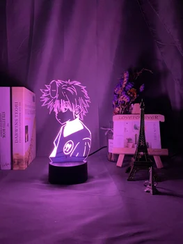 HY3d Lampa Darček pre Deti Anime Hunter X Hunter Led Nočné Svetlo Killua Zoldyck Obrázok Nočného Farby Usb Batéria Tabuľka
