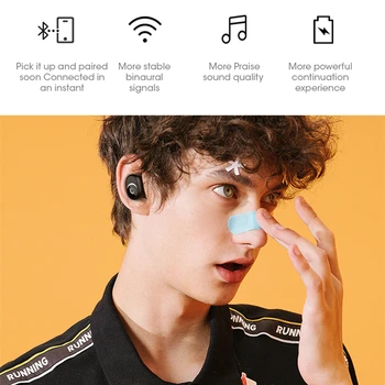 M5 Bluetooth Slúchadlá Šport TWS 5.0 In-ear Slúchadlá Bezdrôtové Slúchadlá Bluetooth Stereo Bass Headset Nepremokavé 1800mAh S Mic