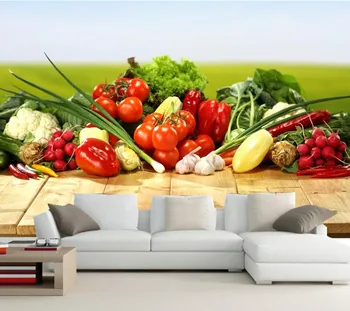 3d plastický tapetu,Krásne rôznych druhov zeleniny na palube potravín tapetu,reštaurácia, jedáleň, kuchyňa veľké nástenné maľby