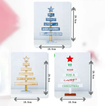 2019 Veselé Vianoce Strom Dekorácie Vianočné Hviezdy Ploche Ornamants Vianočné Drevené Docoration Nové Rokov Party Decor