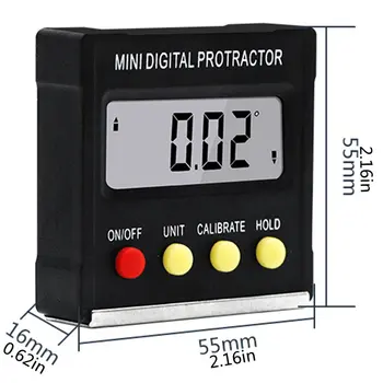 1pc Čierne Mini Digitálne Uhlomery Elektronické Inclinometer Uhol Rozchod 360 Uhol Naklonenia Vertikálne Magnetické Traktory