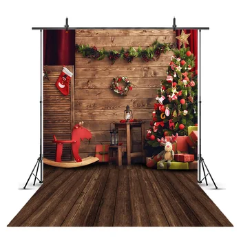 Vianočné pozadia na fotenie drevená podlaha deti portrét kulisu pre photo booth studio Veselé Vianoce zázemia