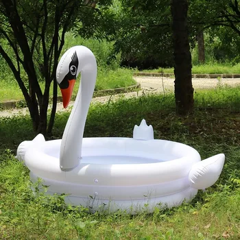 150*150*115 cm Trojjadrové Nafukovacie Obrie Flamingo Swan, Bazén Pre Deti Prenosné Vonkajšie Povodí Vaňou Vodné Fun Plávať Vaňa Hračka