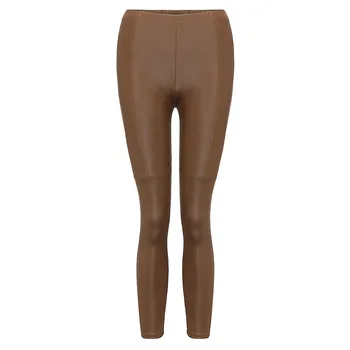 Nový a Vysoko Kvalitné Ženy koženka Pozdĺžne Legíny Slim Nohavice Deväť Kožené nohavice, Tenké, mäkké, pohodlné, elastické
