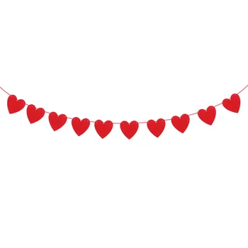 2.5 Metrov Visí Dekor Červený Láska Srdce Bunting Bannery Garland Svadobné Valentína, Narodeniny, Svadobné Sprcha Sobáša