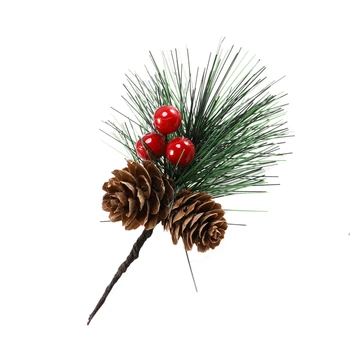 12 Ks Umelých Borovica Vyberá Mini Vianočný Červené Bobule Borovicové Šišky Svadobné Záhrada Vianočný Stromček Výplň Dekorácie