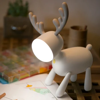 Jeleň Králik Led Nočné Svetlo Silikónové Zvierat Cartoon Stmievateľné Lampa Usb Nabíjateľné Pre Deti Detský Darček Posteli Spálňa Lampa