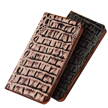Krokodíl Zrna Pravej Kože Magnetické Mobilný Telefón Prípade Card Puzdro Na Huawei Honor V30 Pro/Huawei Honor V30 Telefón Taška