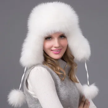 Móde Nový Štýl Luxusné Zimné Ruský Prírodné Reálne Fox Kožušiny Klobúk 2019 Ženy Teplé Kvalitnej Originálne Reálne Fox Kožušiny Spp