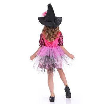 Halloween detský Kostým Dievčatá Oblečenie Malé Čarodejnice Princezná Šaty, Oblek Dievča Maškaráda Kostým Anime Príslušenstvo Cn(pôvodu)