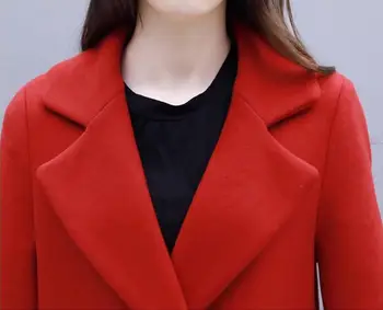Veľká Veľkosť Coats Ženy Vlnené Kabát Nový 2021 Vlnené Sako Ženy Bundy Dlhé Štíhle Zahusťovanie Teplé Pakra Oblečenie pre Ženy Čierna