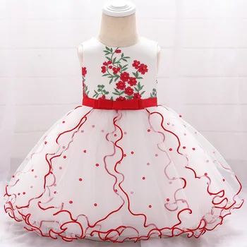 Kvet baby girl princess party šaty dievča čipky svadobné šaty baletné oblečenie detí party šaty na 1 rok narodeniny oblečenie