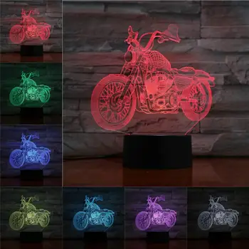 3D Nočné Svetlo Motocykel 3D stolná Lampa Baterka Osvetlenie Domáce Dekorácie v Pohode staromódnym Auto Kolekcia Led Osvetlenie, Blesk