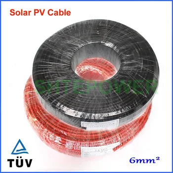 Tri možnosti 100Meters solárny kábel 6mm2 solárny kábel 1x6mm2 PV kábel pre solárny systém TÚV&UL prihlásený na certifikáciu. Čierna/Červená