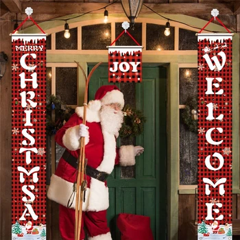 Veselé Vianoce Zavesenie Dverí Banner Ozdoby, Vianočné Dekorácie pre Domov 2020 Vonkajšie Vianočné Výzdoba Darčeky Natal Nový Rok 2021