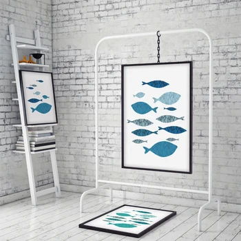 Maliarske plátno Abstraktné Severských Rýb Wall Art Plagáty a Tlačí na Obývacia Izba Frameless Obrázok Na Loft Domova