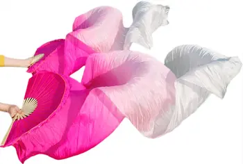 Ženské kvalitný Čínsky Pár brušného tanca fanúšikov lacné hodváb závoje tanečných fanúšikov hot predaj Rose + Ružový + Biely
