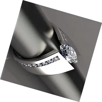 Geometria Kôň Oko Zirkón Prstene Pre Ženy Zásnubný Prsteň Strieborný Šperky Vintage Prsteň Žena Jedného Riadku Crystal Fashion Krúžky