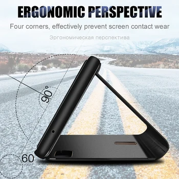 Smart Mirror Flip Magnetické puzdro Pre Xiao Mi 10 TON Lite Poco NFC 10 T Svetlo Redmi Poznámka 9S 9 8 7 Pro 7A 8A 9A 9C Stojan, Kryt Coque