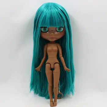 ĽADOVÉ DBS Blyth bábika Č 280BL1465 Smaragdovo Zelené vlasy SPOLOČNÉHO orgánu, Super Black skin 1/6 BJD Neo 30 cm