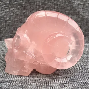 Prírodné rose quartz lebky ručne vyrezávané liečivý kryštál 1KG-1.2 KG+ 1PC