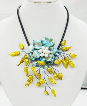 NO-268# Páči, môžete si ju kúpiť ! ! Posledná náhrdelník shell.pearl kvetina náhrdelník