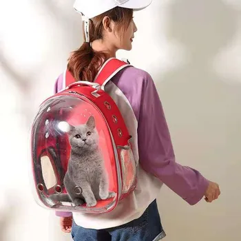 Mačky, Pet Taške Priedušná Prenosné Vonkajšie Cestovný batoh Pes Priestor Kapsule Transparentné Batoh 360 Stupňov Sightseeing