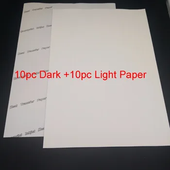 Einkshop 10 Light+10 Tmavé A4, prenášací Papier pre Atramentové tlačiarne Teplo termotransferovú Tlač Papierových Etikiet S Teplom, Stlačte Na tričko