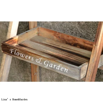Ručné skladacia 2 tier vinobranie drevený kvet stojan