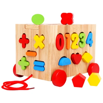 Deti Hračky Montessori Vzdelávacích Drevené Hračky Vozidla Bloky Tvar Zodpovedajúce Farby Poznanie Skoro Vzdelávacie Hračky Pre Deti,