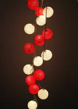 Nový Rok je Led Bavlna loptu String Svetlo Bielej a Červenej Teplá Biela Víla Svetlo pre Vnútorné Ozdoby na Vianočný Stromček 4M 3M 2M 1M