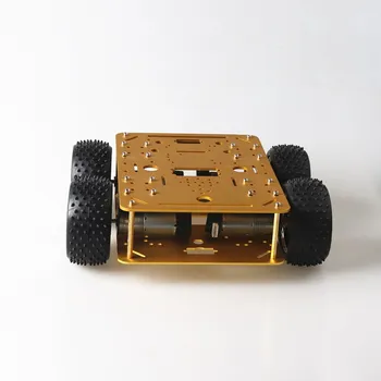 Šikovný 2-príbeh Auto Robot Kit 2-vrstva Kovu Auto Šasi RC 2-decker 85mm Plastové Kolieska Model Nastaviť 4WD Auto Set Pre Arduino urob si sám