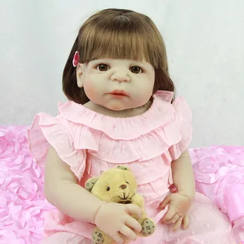 23inch plný Silikónové Bebes Reborn Bonecas Hrať Hračky Pre Deti Kúpanie Bebe Živá Bábika, Ako Enducational Bábika hrať dom hračky