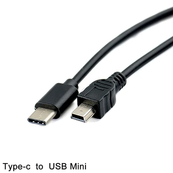 30 cm, USB Typ-c na Mini USB Kábel USB-C Muž na Mini-B Samec Converter Adaptér Viesť Dátový Kábel