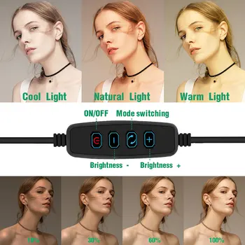 LED Selfie Krúžok Svetlo na Fotografické Osvetlenie Ringlight s Kruhom Lampa Bluetooth Uzávierky Statív stojan pre Live Streaming Videa