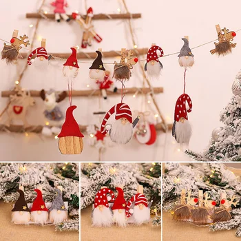 Vianočné Dreva Jeleň Klip Ozdoby na Vianočný Stromček, Dekorácie Deti Darčeky Domov Dodávky Doplnky Strany HKS99