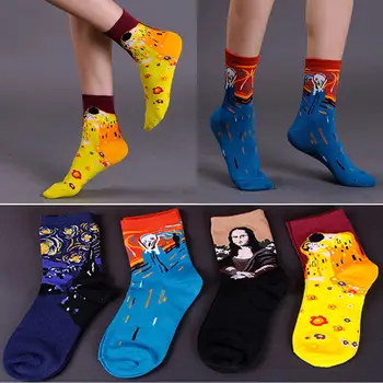 Horúca Novinka Zábavné Ponožky pre Mužov, Ženy Harajuku Fuzzy Ponožky Vintage Retro Slávny obraz Umenie Ponožky dámske Ponožky