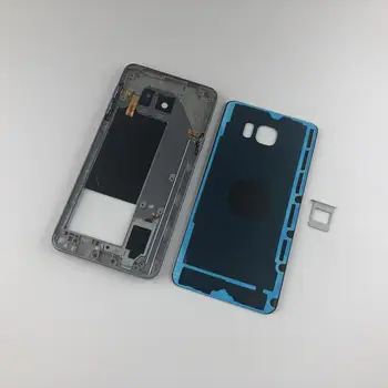 Pre Samsung Galaxy Note 5 N920 N920F Bývanie Kovový Stredný Rám+Sklo Batérie Zadný Kryt+zásuvka na Kartu Majiteľa