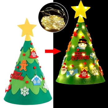 Cítil Vianočný Strom,urob si sám Vianočný Stromček Set Roztomilé Kreatívne HOBBY Vianočný Strom s Ozdoby String Svetlo Vianočné Darčeky, Vianočné